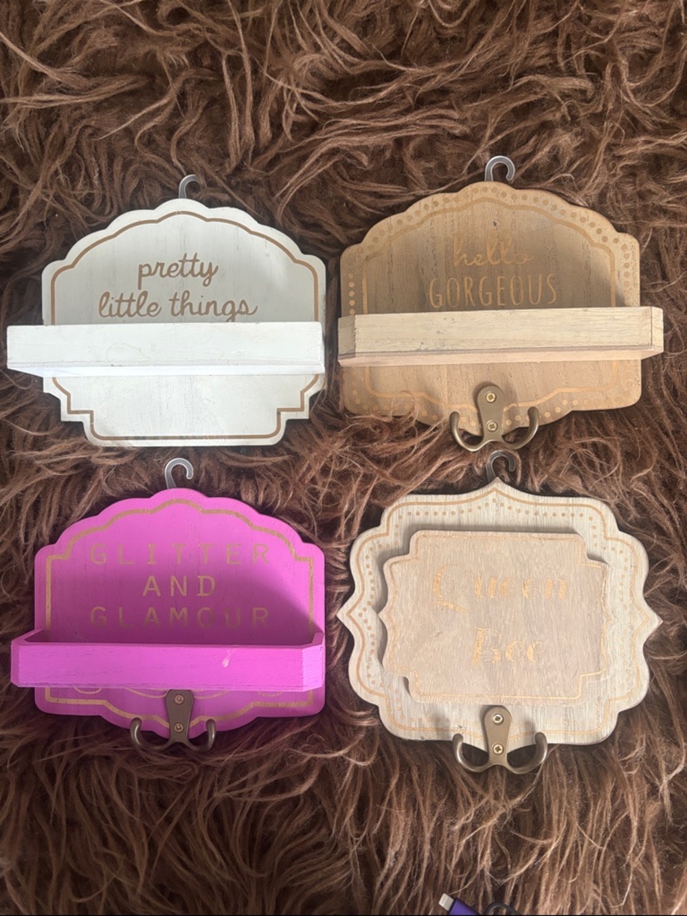 Set of 4 Decorative Jewelry Wall Pockets with 4 sayings. So cute!!!!